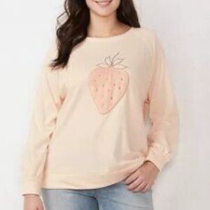 L C Lauren Conrad strawberry sweater/sweatshirt. Size medium.